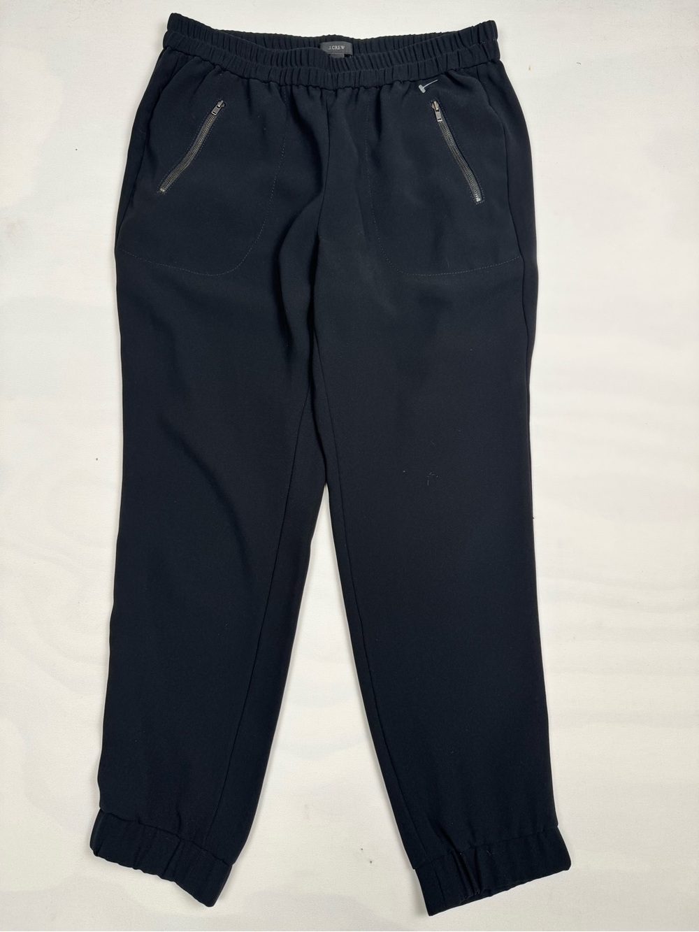 J. Crew Turner Crepe Jogger Pants Zipper Pockets Black Women’s 8